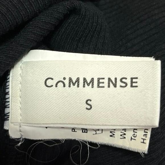 Commence Women's Black Rib Knit High Neck Long Sleeve Crop Shirt Sweater Top S - Picture 3 of 4